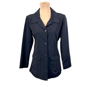 Susan Graver Jacket Medium Black Long Jacket